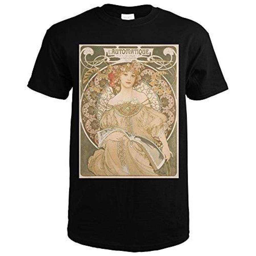 Reverie L’Automatique Vintage Poster Mucha Alphonse France Fashion Short Sleeved T Shirt For Men Summer Funny Tee Shirt