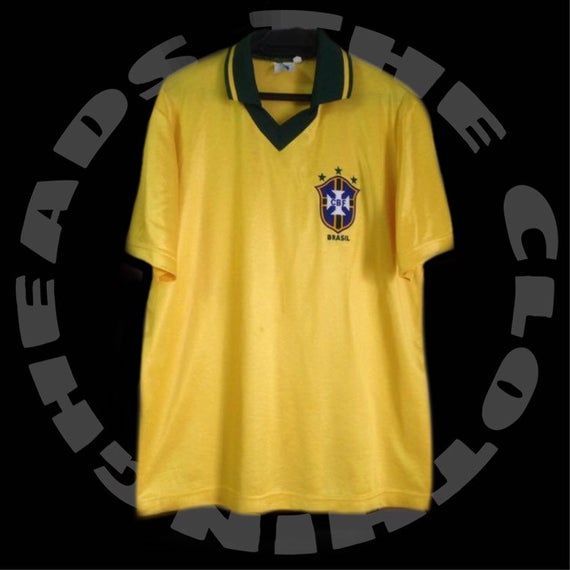 Vintage Rare 90 S Brasil World Cup Jersey Late 80 S Top Jersey Good Condition Classic Jersey Ronaldo David Beckham Shirt