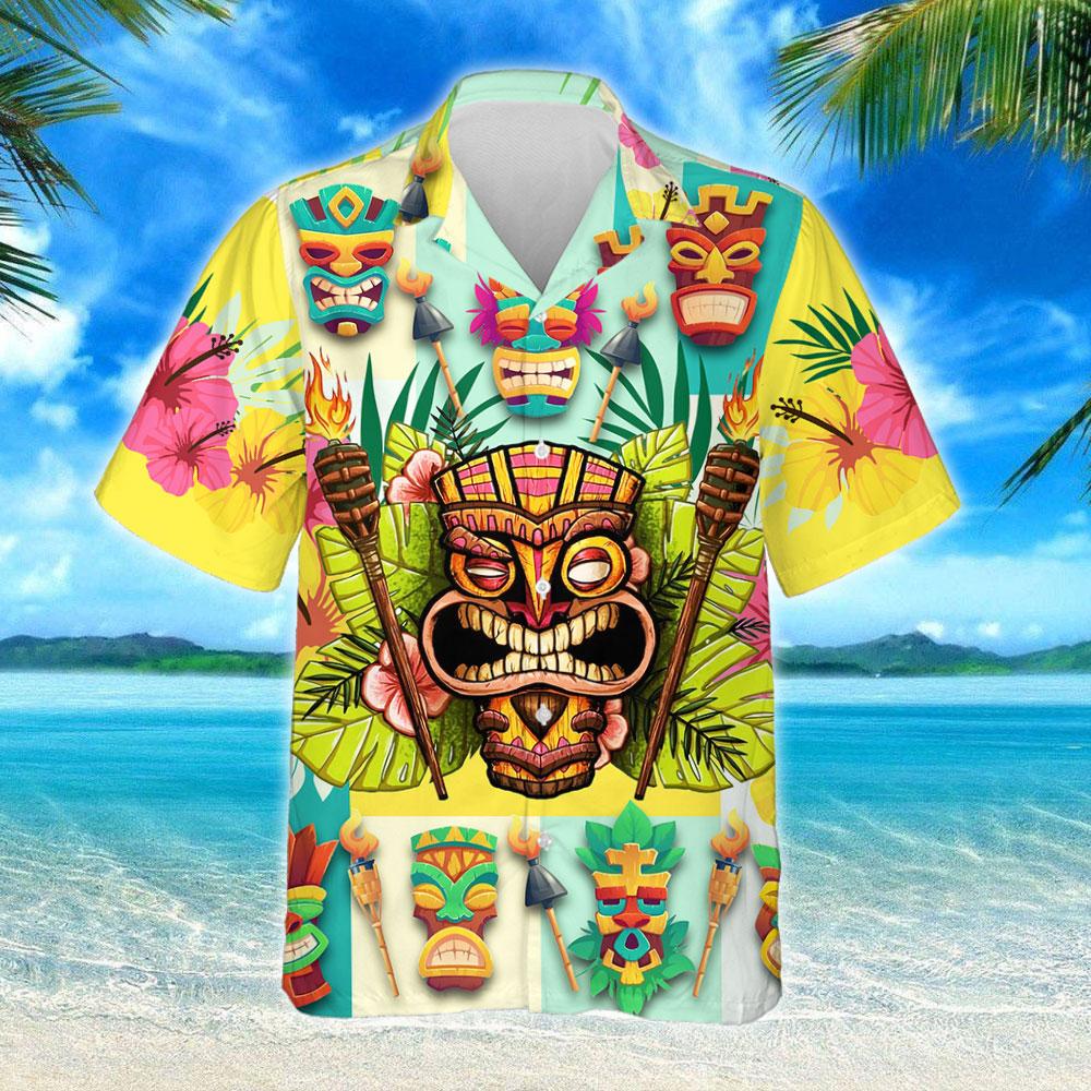 Tiki Mask Hawaii Shirt Ha110517