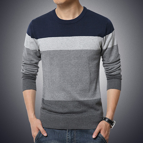 100% Cotton Top Grade Designer New Fashion Brand Plain Pullover Striped Knitted Sweater Men Korean Casual Jumper Clothes Men alx