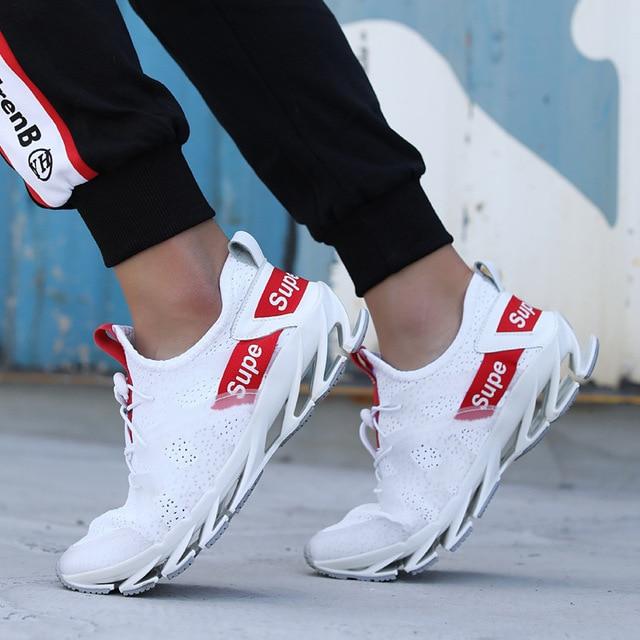 Hot Men Athletic Mesh Outdoor Breathable Running Shoes Casual Leisure Solid Lace-Up Non-Slip Sport Sneakers