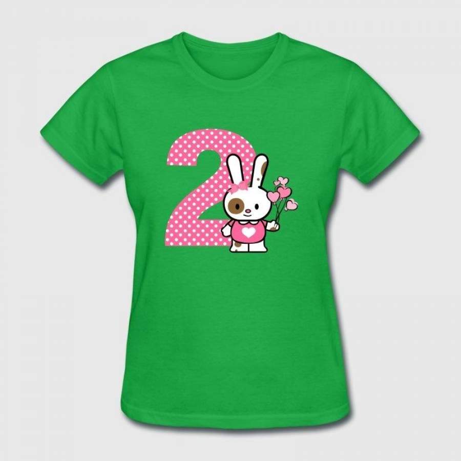 Valentine Bunny 2nd Birthday women’s fashion T-shirt