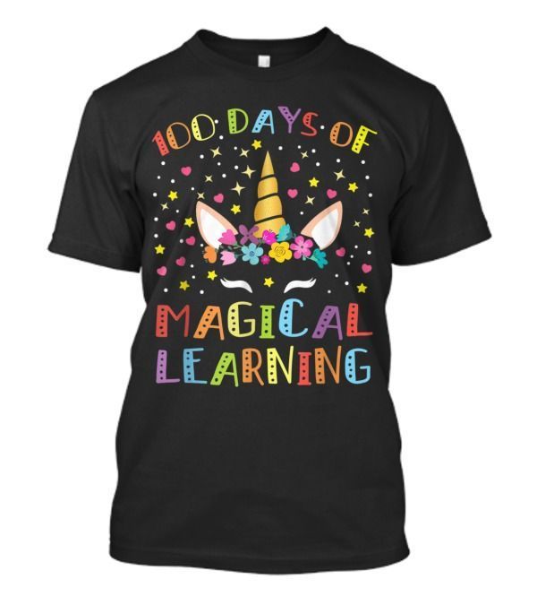 Shop Happy 100 Days Of School Magical Learning Happy 100 Days Of School Magical Learning Shirt