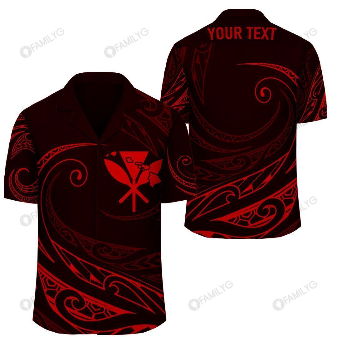 Polynesian Design Kanaka Map – Red – Frida Style Hawaii Shirt Summer Hawaiian For Men, Women, Couple