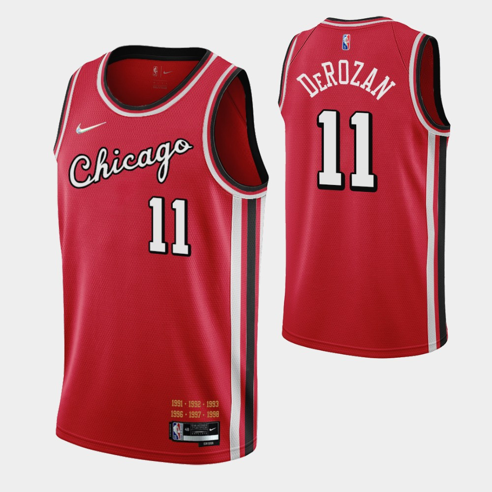 Chicago Bulls Demar Derozan 11 NBA 2021-22 City Brandedition Red Jersey Gift For Bulls Fans