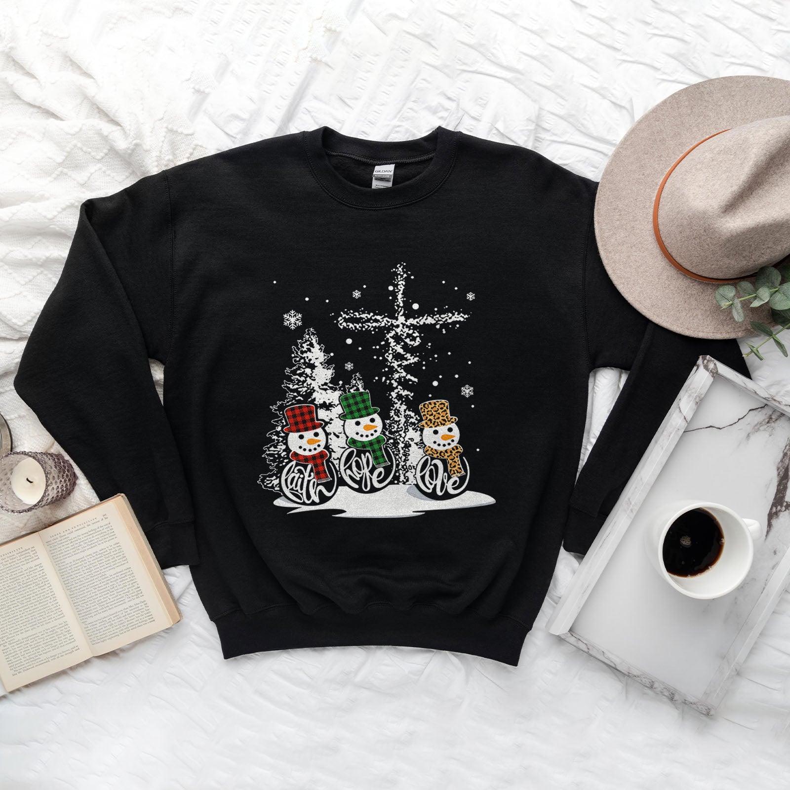Faith Hope Love Jesus Christmas Sweatshirt