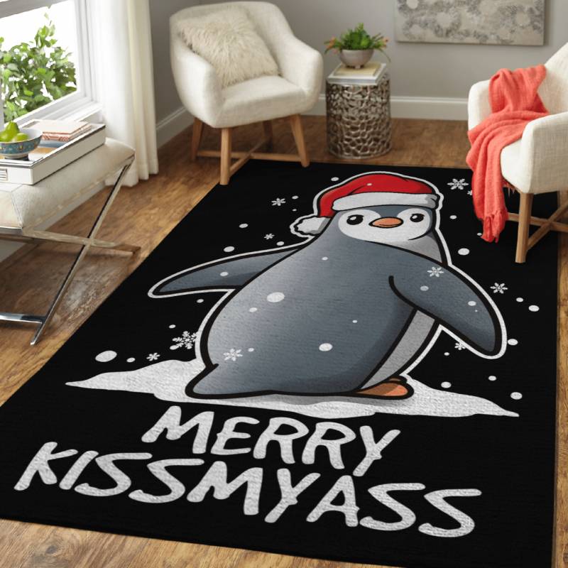 Penguin merry kissmyass – Animals Area Rug Carpet