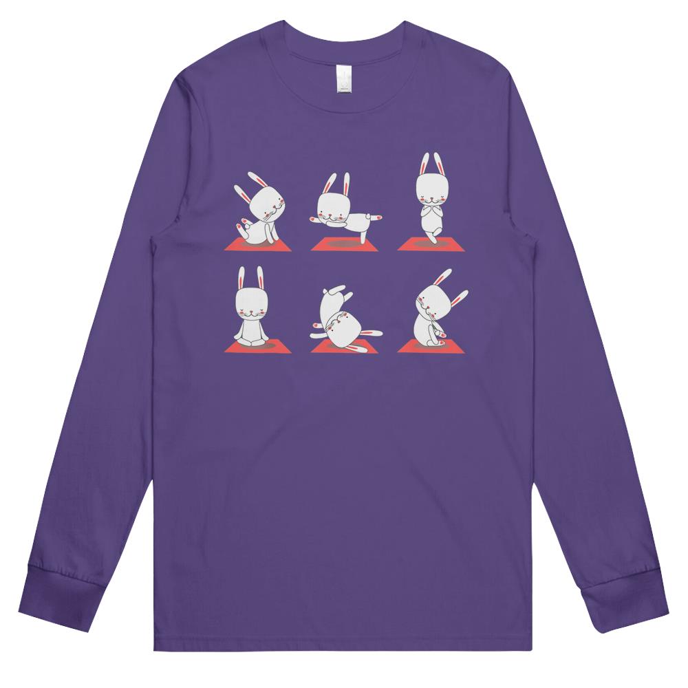 Bunny Yoga Funny Rabbits In Yoga Poses Easter Essential Long Sleeve T Shirts