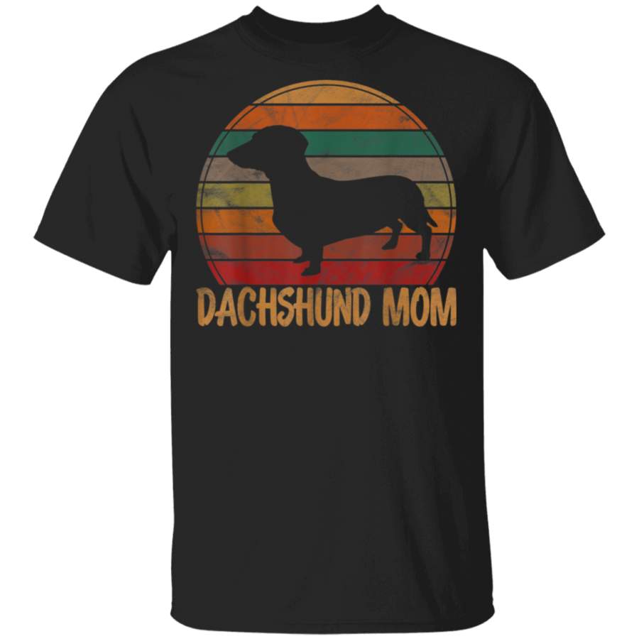 Retro Dachshund Mom Gift Doxie Dog Owner Mother Pet Mama TShirt