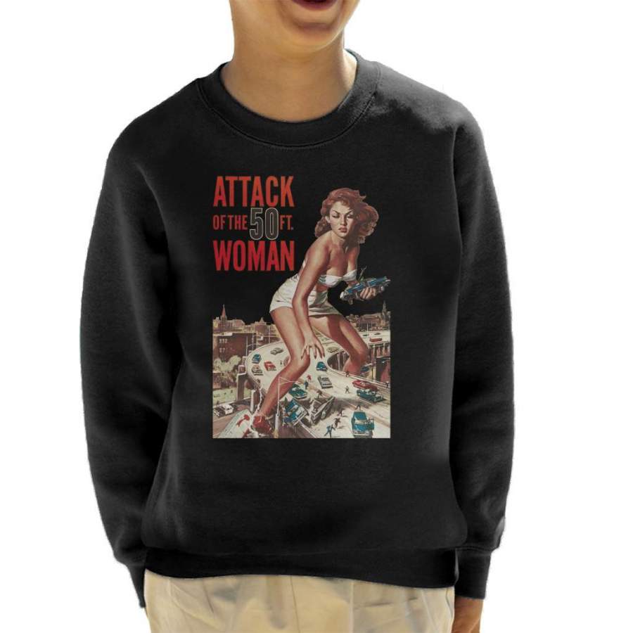 Attack Of The 50ft Woman Movie Poster Kid’s Sweatshirt