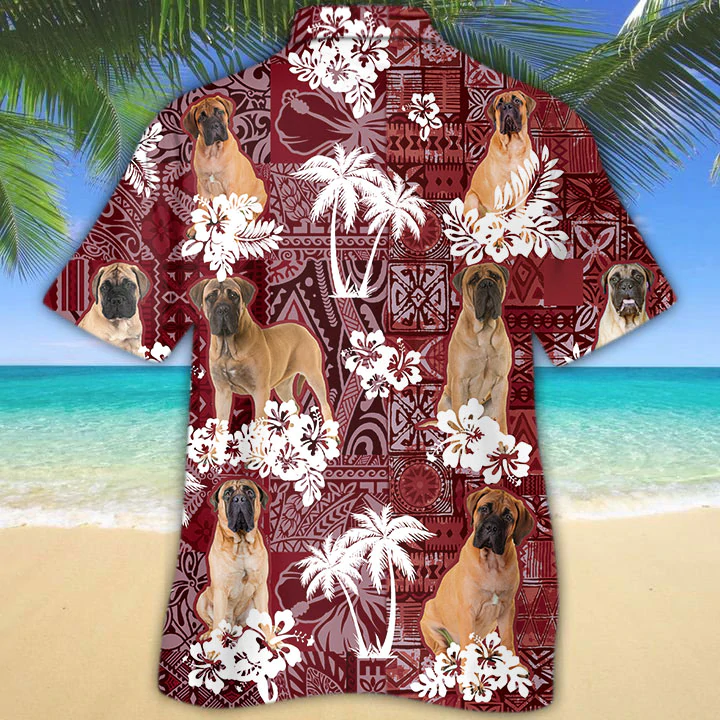 Bullmastiff Red Hawaii Animal Summer Dog Lover Hawaii Shirt Men Ha41263