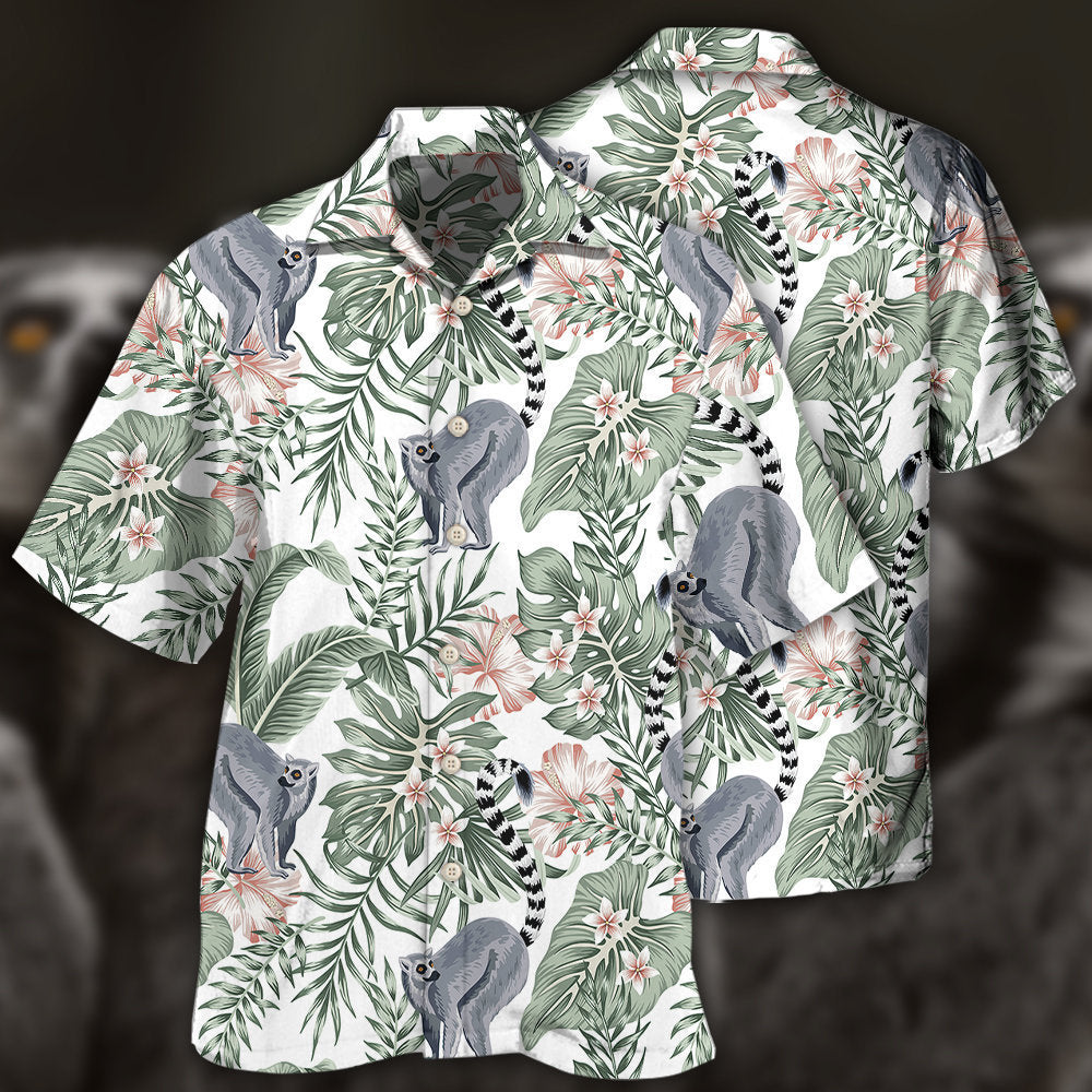 Lemurs Tropical Leaf Hawaii Shirt Ha51671