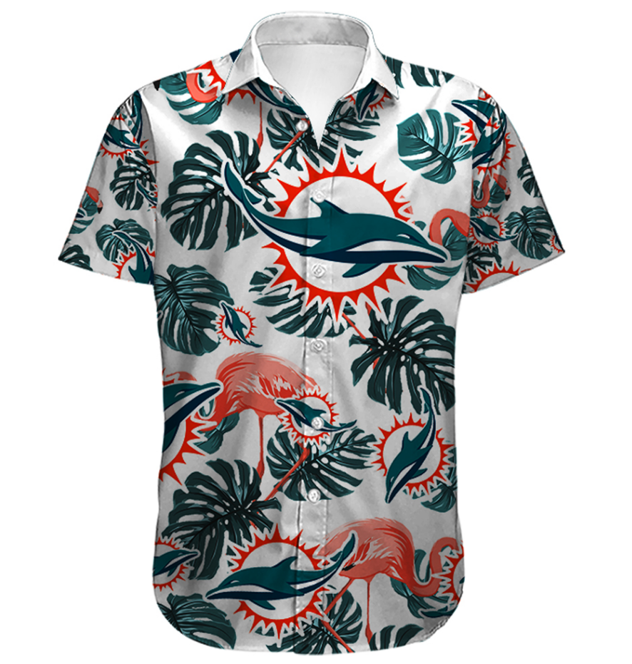 Men’S Miami Dolphins Hawaiian Shirt Tropical