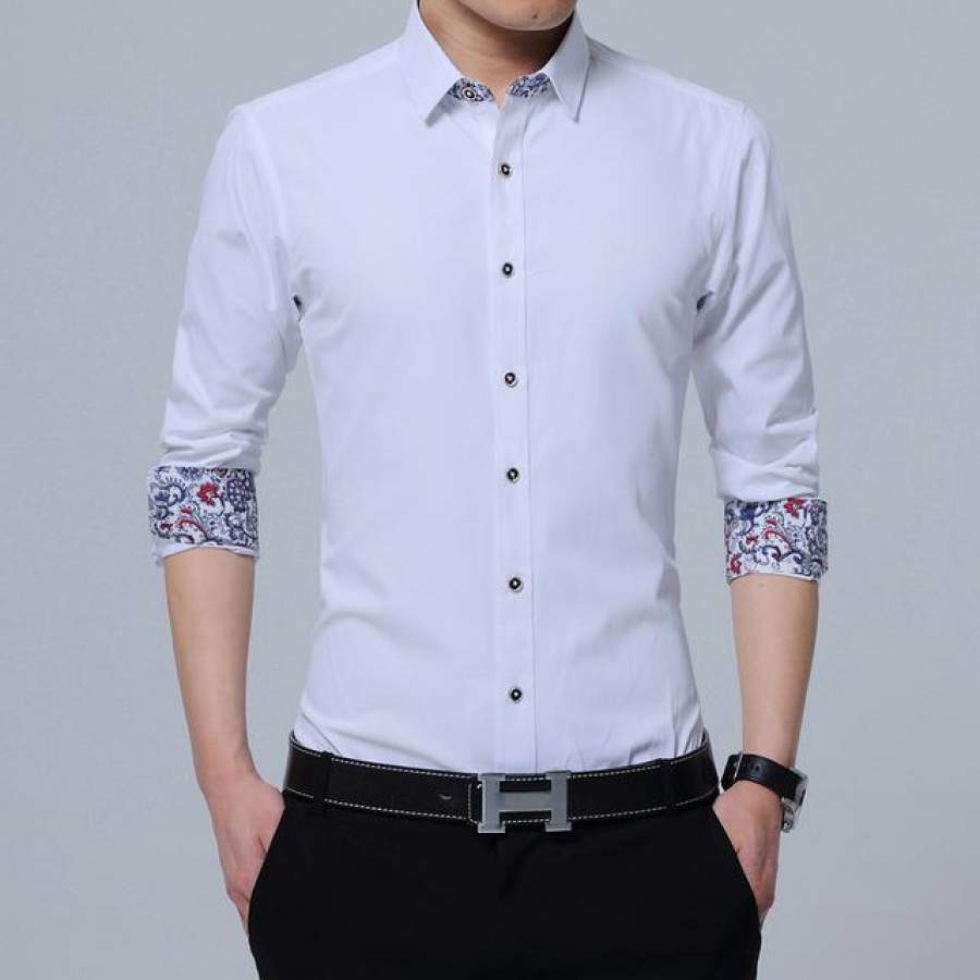 New Arrival Brand Men’s Summer Business Shirt long Sleeves Men Shirts  business metro sexual smart casual Printing Cuff