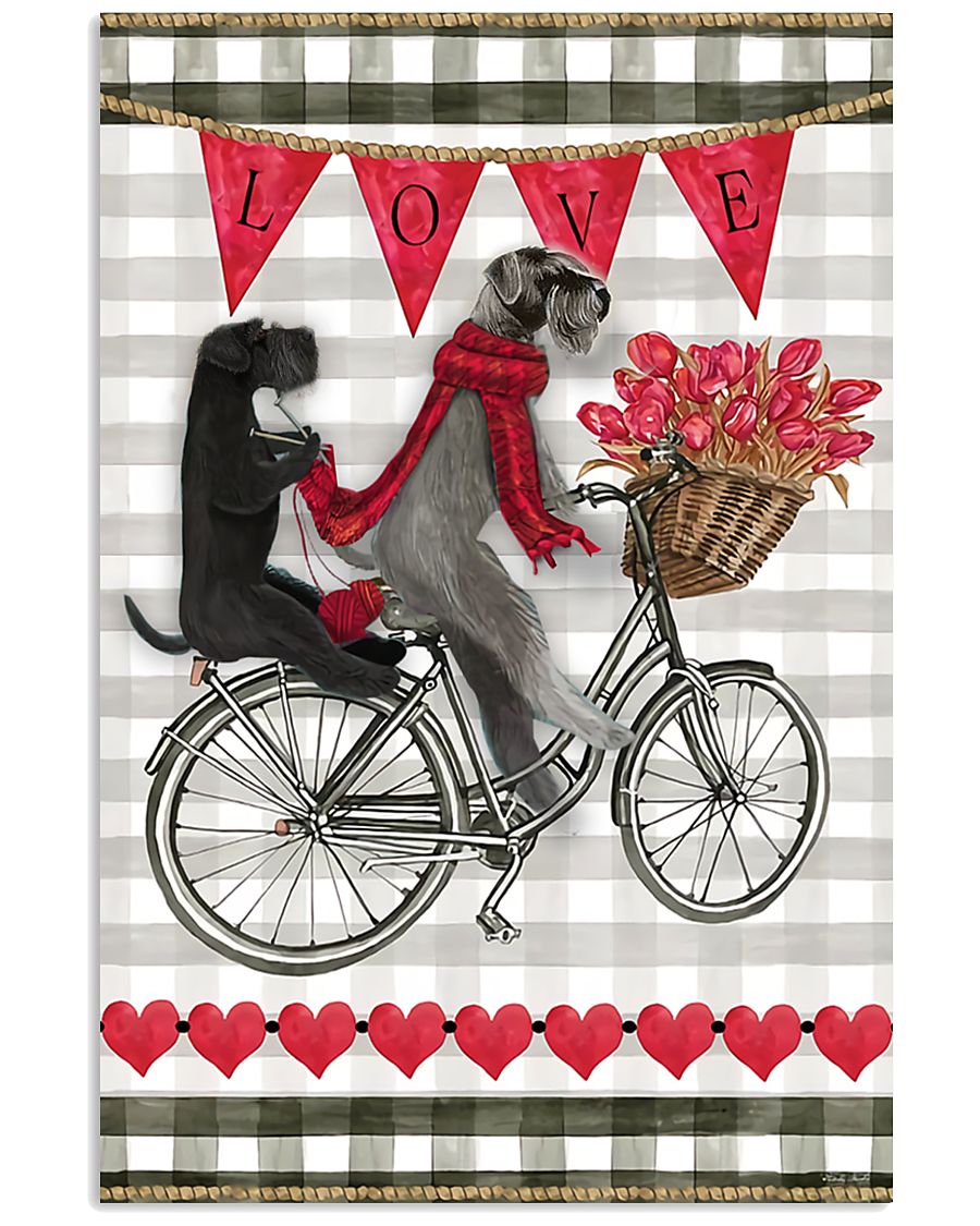 Schnauzer Couple Love Poster Poster Print, Canvas Print Wall Art, Canvas Poster Wall Decor