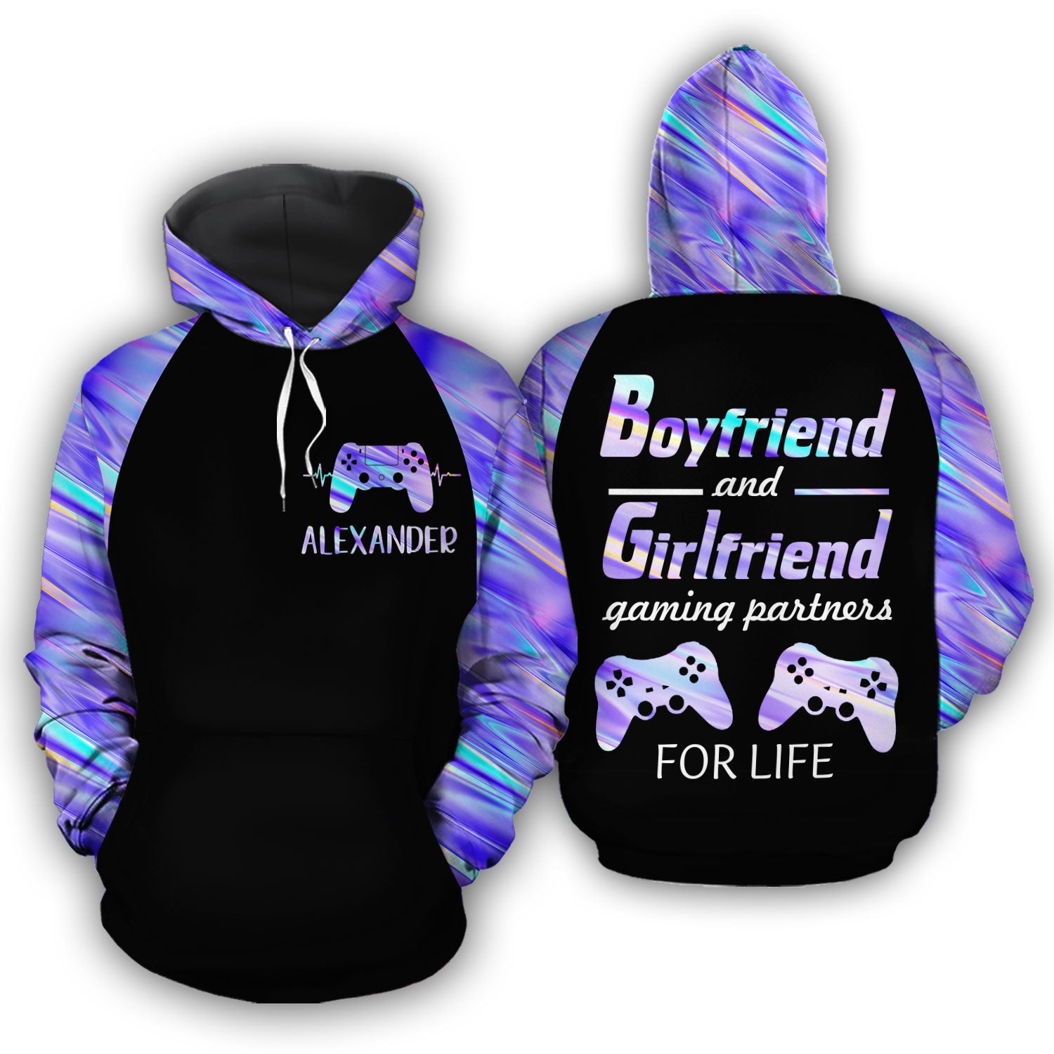 Gaming Partner For Life All Over Print 3D Matching Hoodie For Elephant Lovers