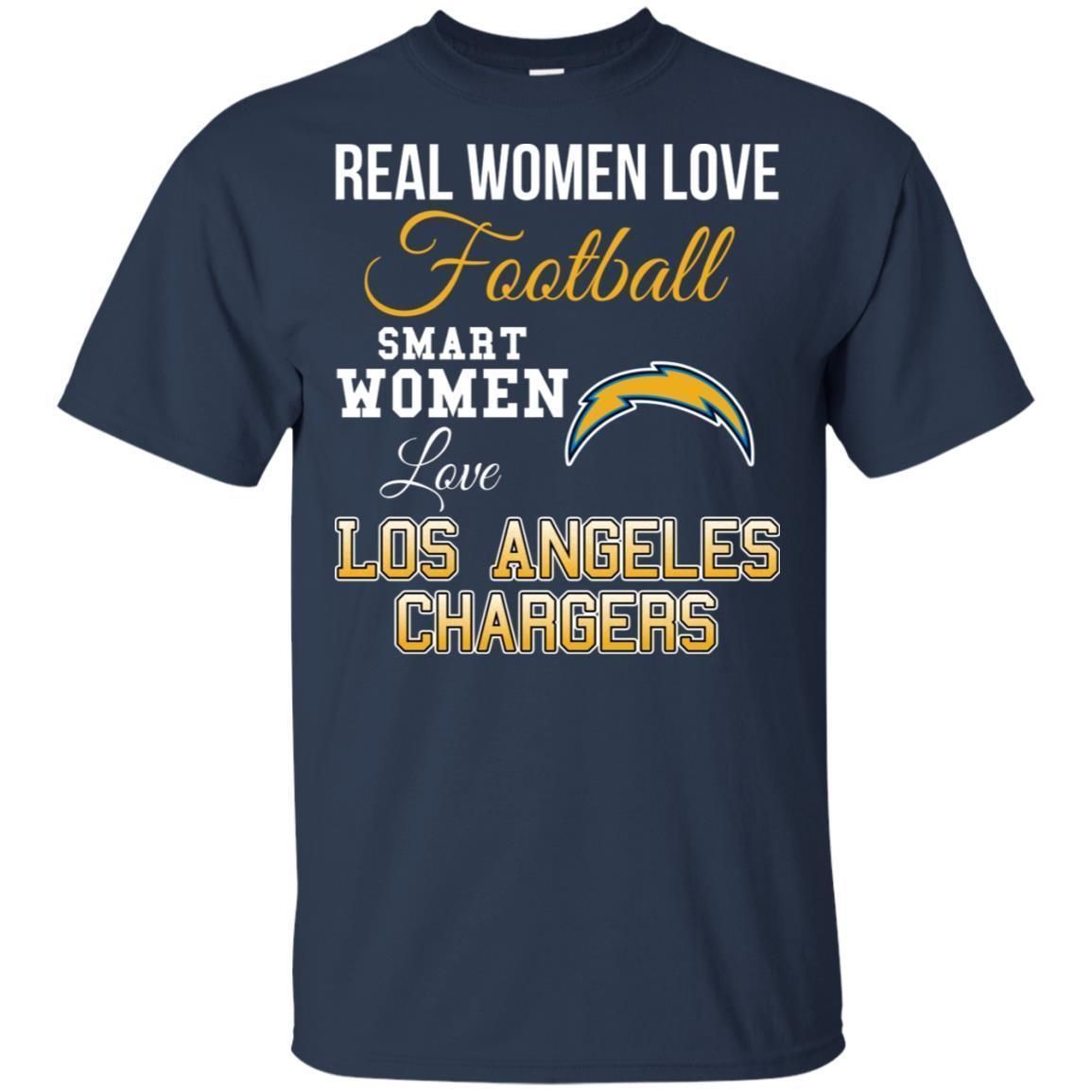 Real Women Love Football Smart Women Love Los Angeles Chargers Team T ...