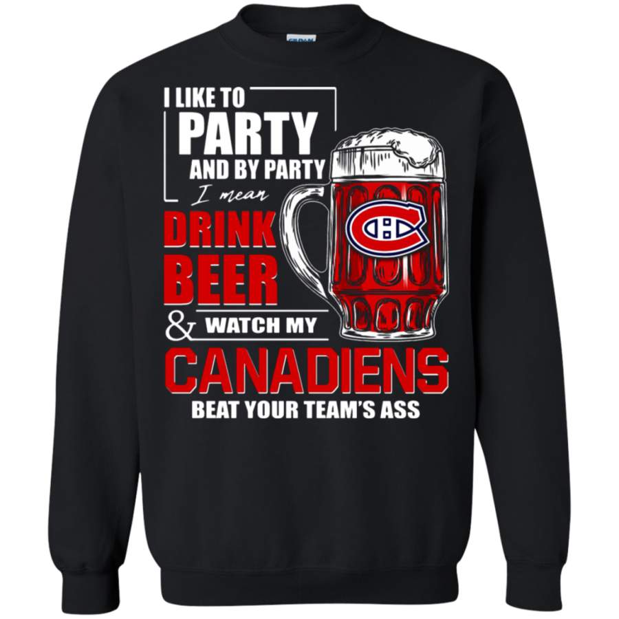 AGR I Like To Drink Beer & Watch My Montreal Canadiens Ice Hockey Sweatshirt