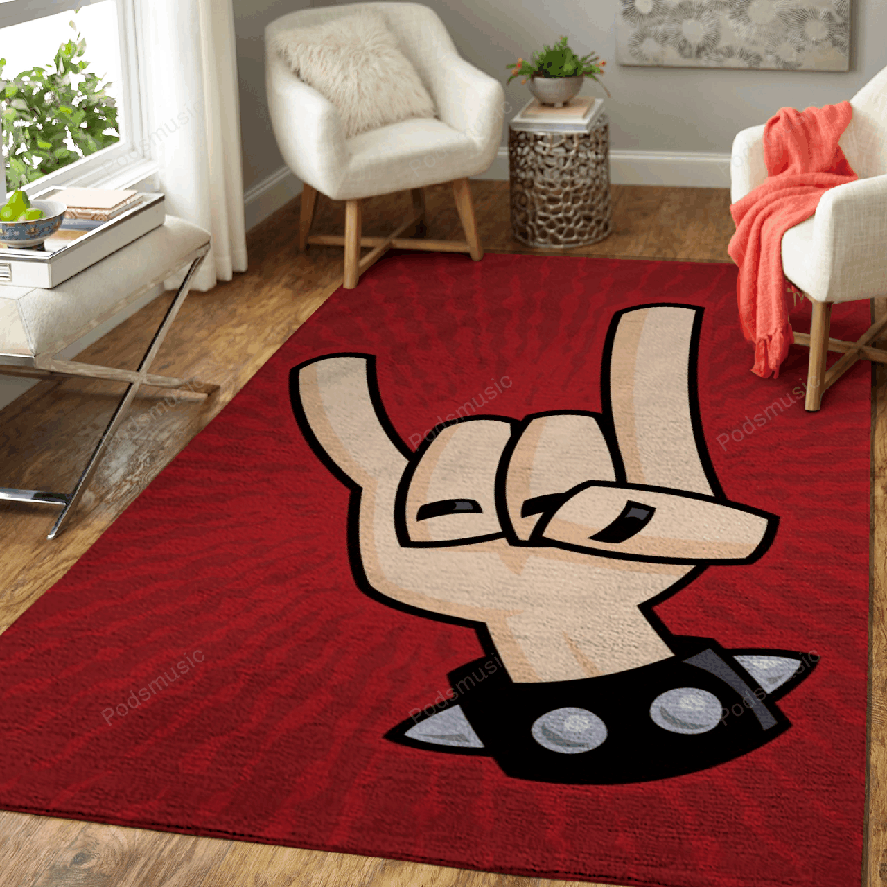 Heavy Metal Devil Horns – Music Art For Fans Area Rug Carpet