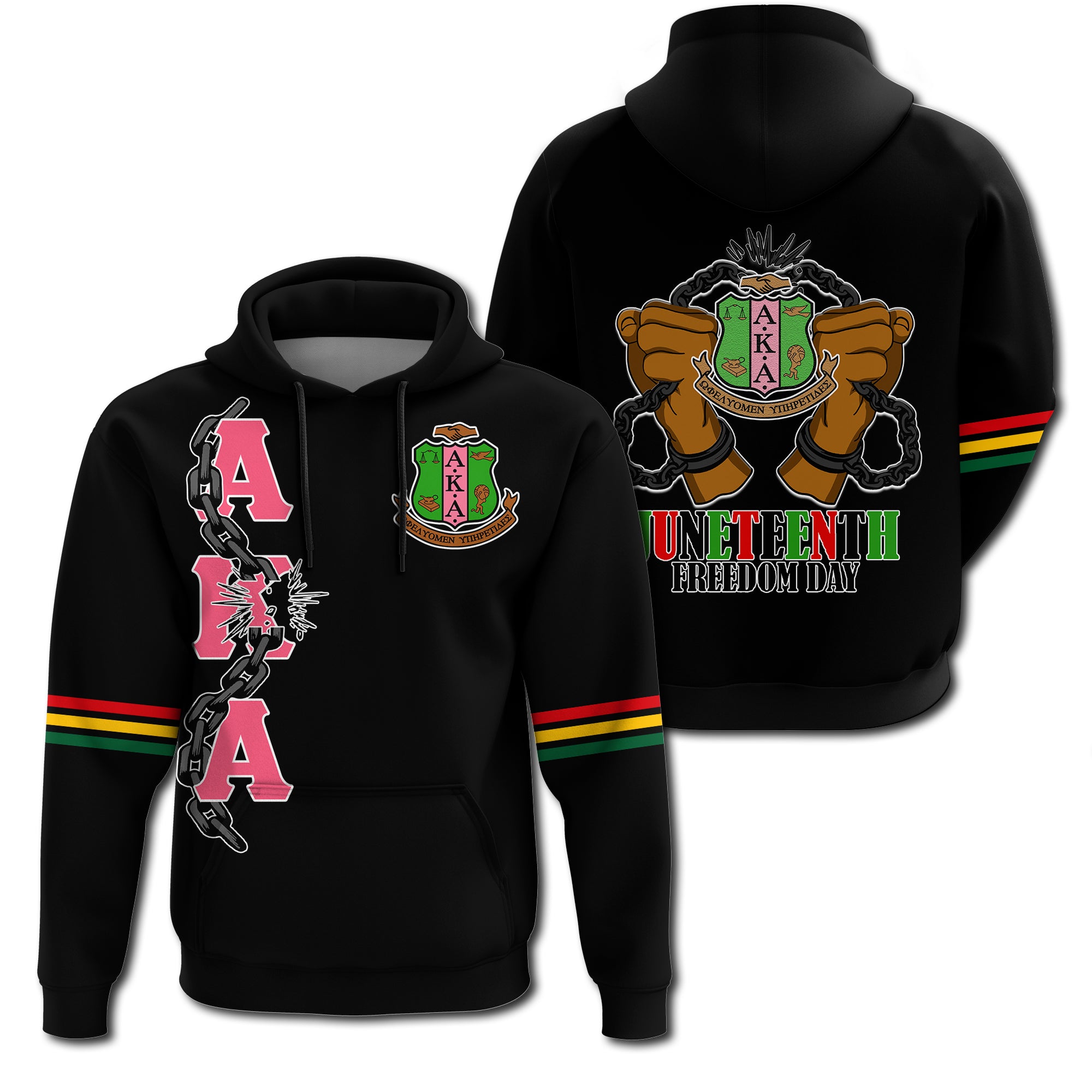 Alpha Kappa Alpha Happy Juneteenth Hoodie T09