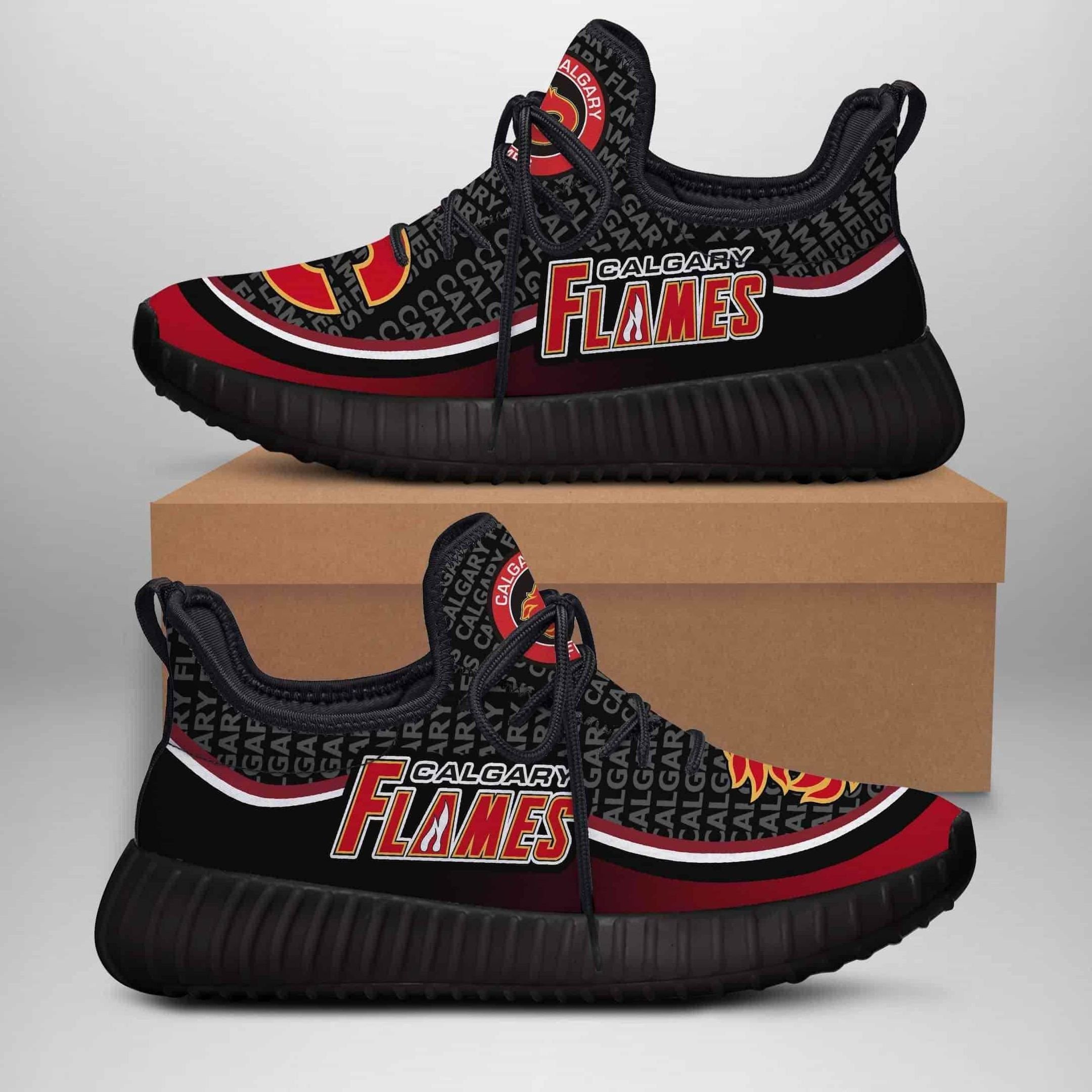 Calgary Flames Yeezy Boost Shoes Sport Sneakers – Yeezy Shoes