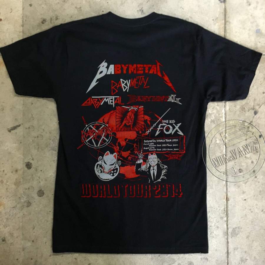 Details about   Babymetal Baby Metal Official 2014 World Tour The Big Fox GNR Gildan shirt