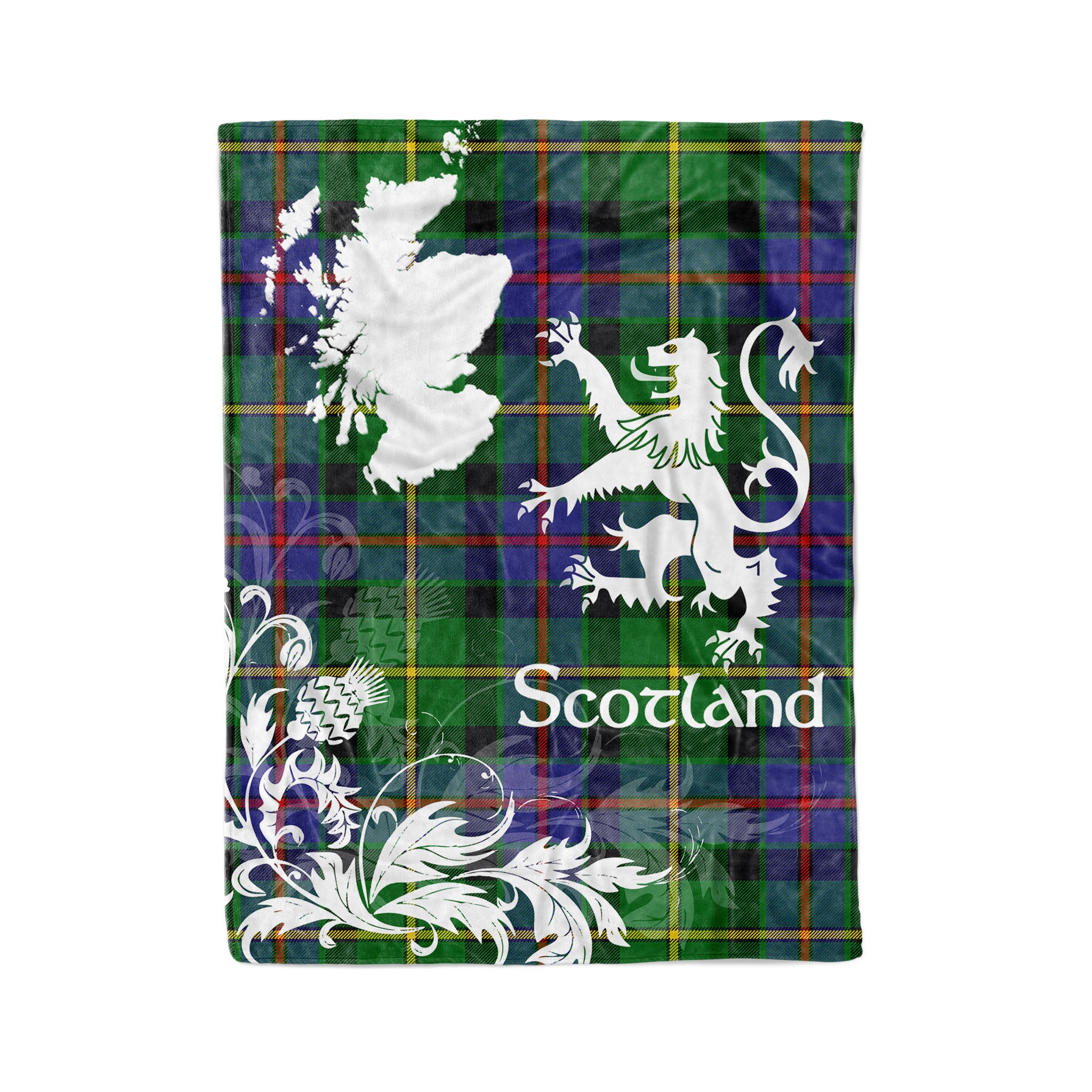 Tartan Plaid Fleece Blanket Tartan Blanket Thistle And Lion Scottish Clan Tait Plaid Blanket