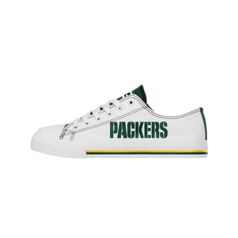 Green Bay Packers NFL Mens Low Top White Canvas Shoes