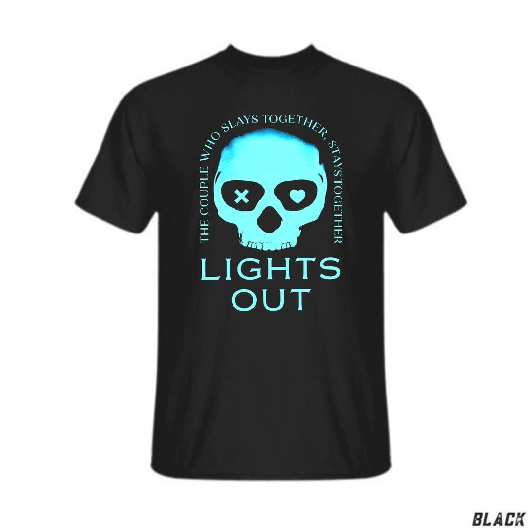Lights Out T-Shirt Sweatshirt, Blue Skull Navessa Allen Book Sweater, Book Hoodie Crewneck Cotton Crewneck Cotton Sweatshirt, Hoodie