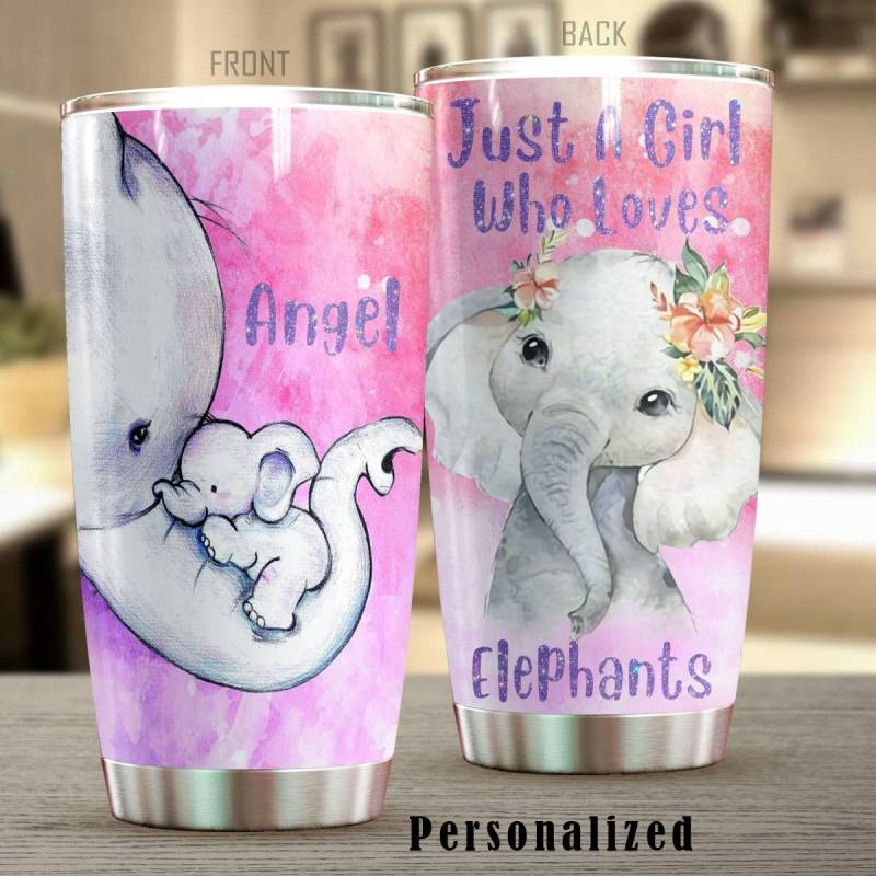 Elephants Tumbler Personalized Baby Elephant HO3