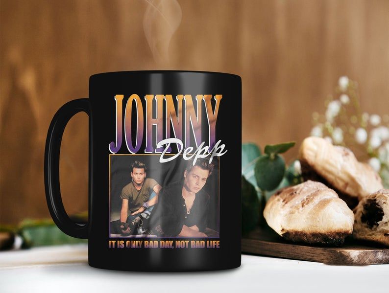 Black Mug Vintage Mug Johnny Depp It Is Only Bad Day, Not Bad Life Mug John Christopher Depp III Mug Premium Sublime Ceramic Coffee Mug H99