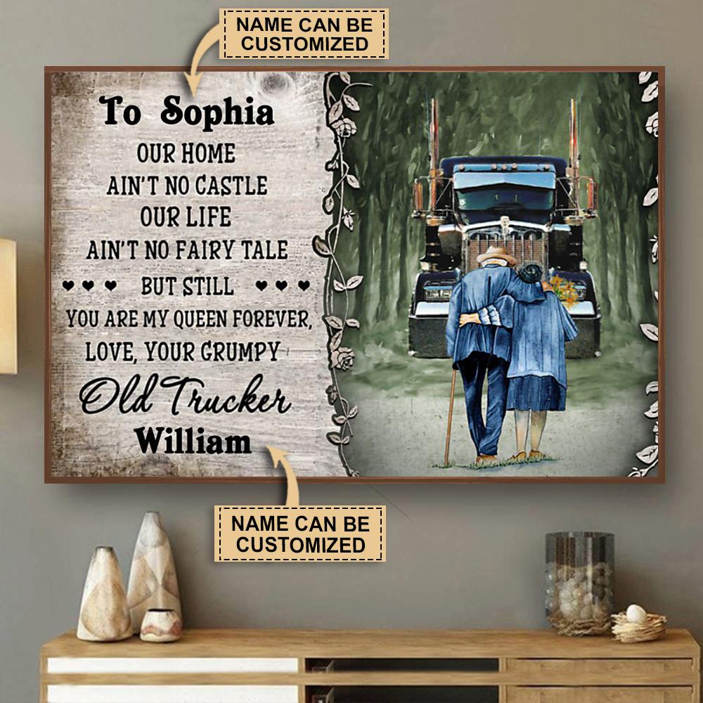 Aeticon Gifts Personalized Truck You Are My Queen Canvas Mom Dad Gift Home Decor