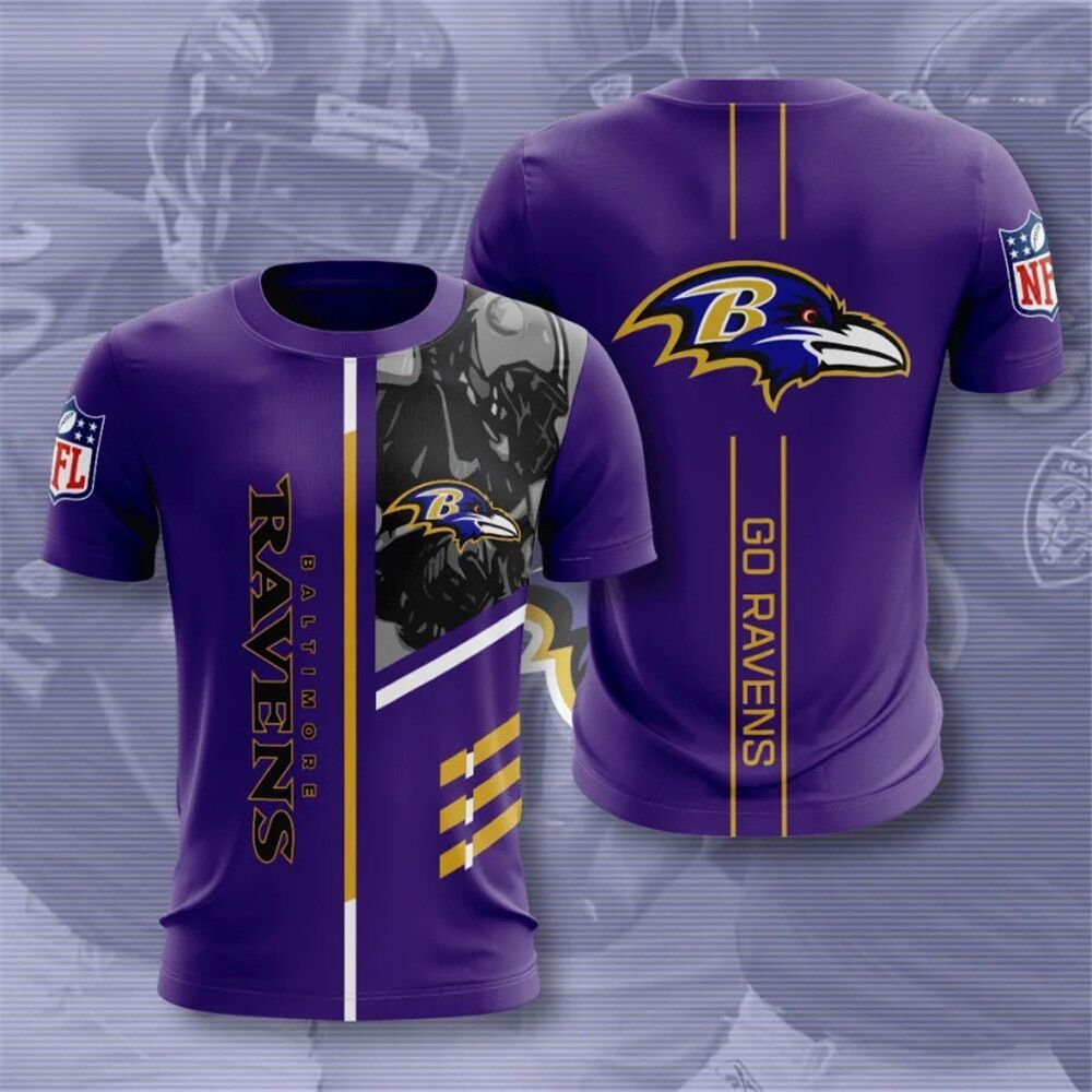 BALTIMORE RAVENS 3D PRINTED MESH T-Shirt