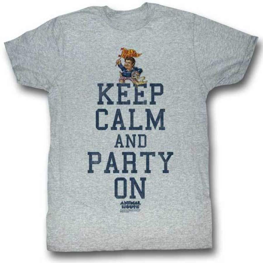 ANIMAL HOUSE-PARTY ON-GRAY HEATHER ADULT S/S T-SHIRT