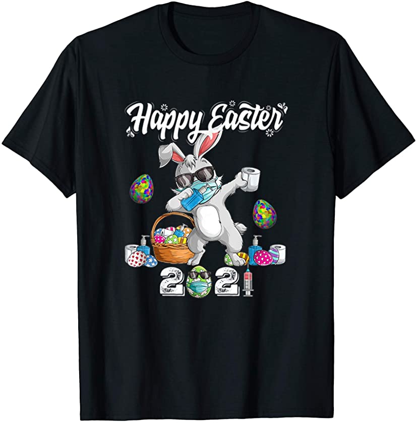 Rabbit Easter Day Eggs Dab Boys Girls Kid T-Shirt