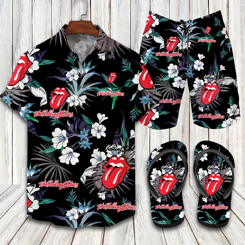 The Rolling Stones-Flip Flops And Combo Hawaii Shirt, Shorts-Vu01513-Vu01515