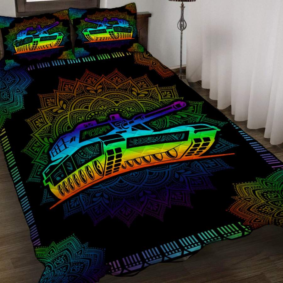 Tank war colorful mandala quilt bedding set HAC040504-HG