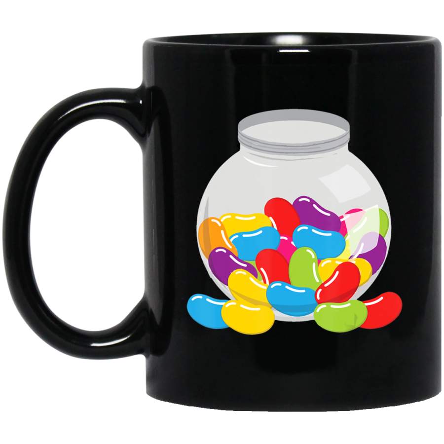 Cute Jelly Bean Candy Lover – National Beans Day Easter Food 11oz 15oz Black Mug Happy Easter Day Funny Colors Eggs Bunny Ears Peeps Cute