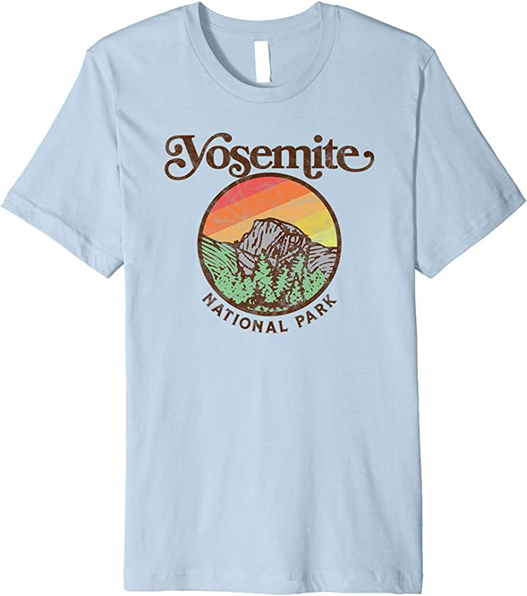 Yosemite National Park Vintage Style Retro 80s Graphic Premium T-Shirt