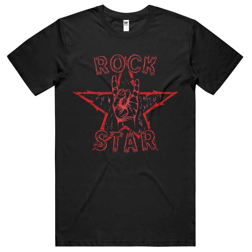 Rock T Shirt Star Rock On Sign Band – Hand Horns T Shirts