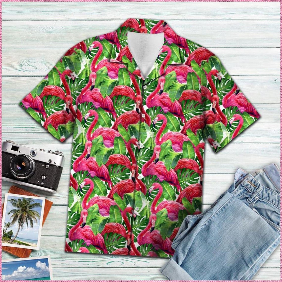 Flamingo Leaf Hawaii Shirt Made In Summer Beach Shirts Ha53871