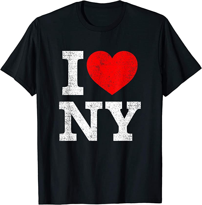 Vintage I Love NY, I Heart Love New York City Lover Funny T-Shirt