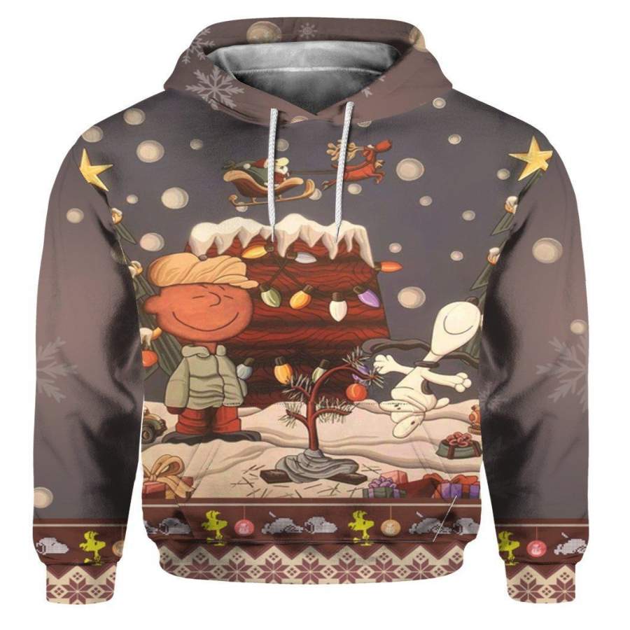 Christmas Gift Snoopy & Charlie Brown 3D Shirt 3