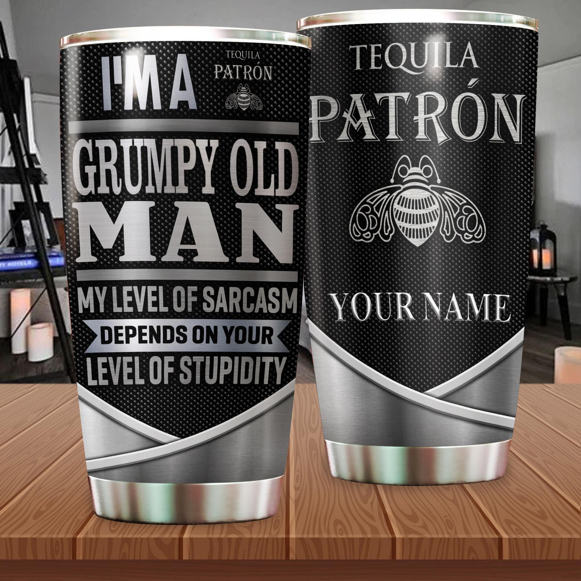 20JL Tequila PatronTumbler Customize Name