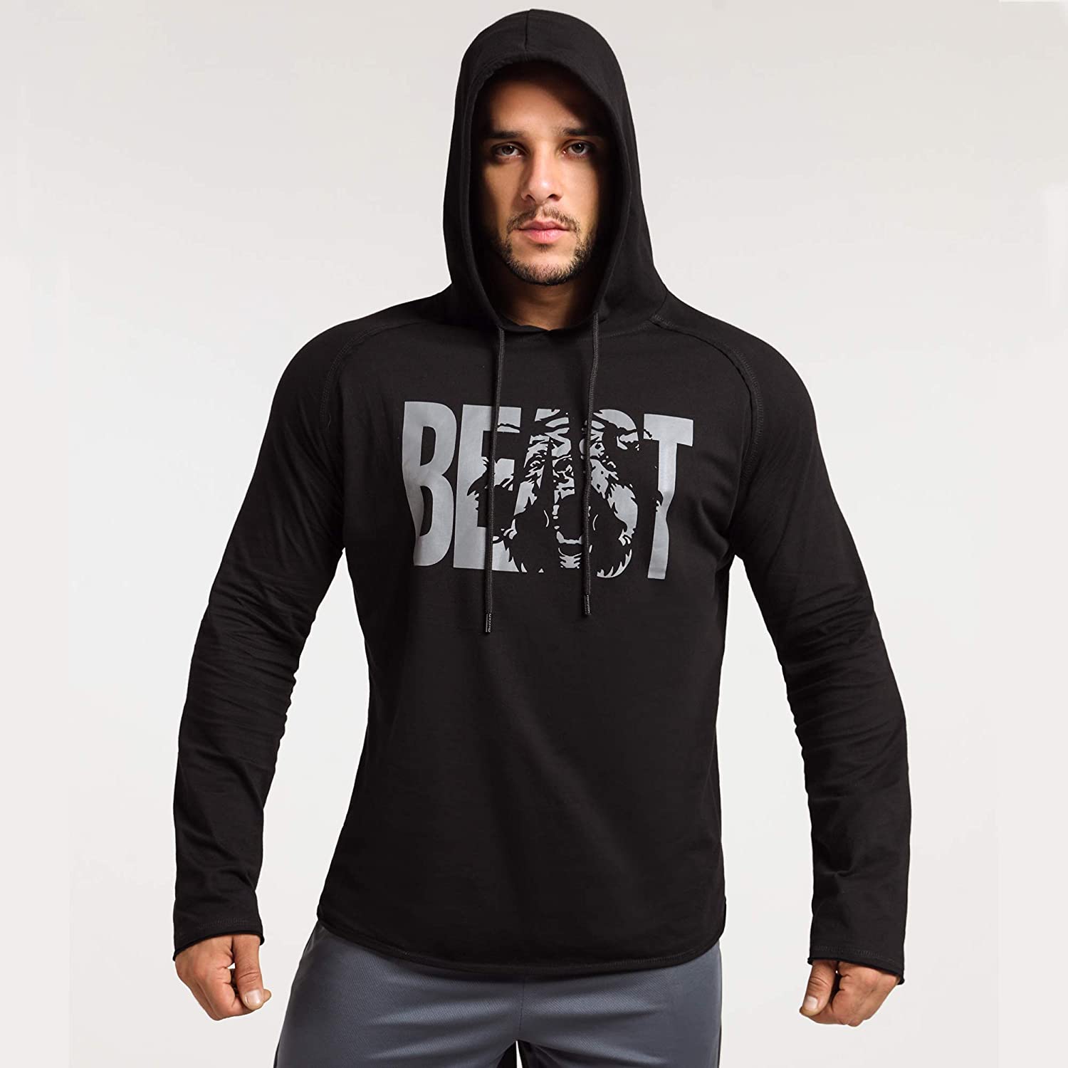 Beast Large Text Bear Background Print Athletic Manly  Standard/Premium T-Shirt Hoodie