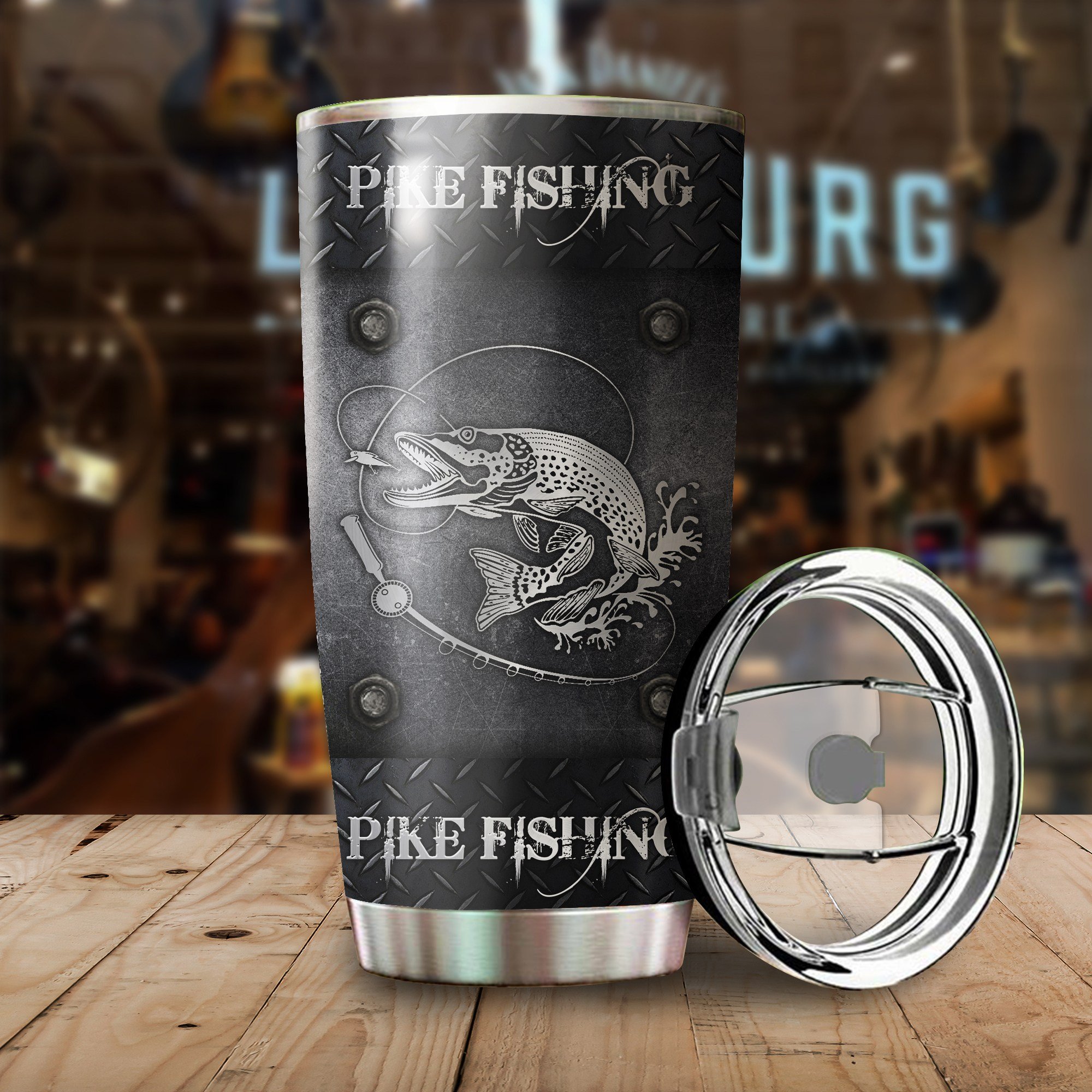 Pike Fishing Stainless Steel Tumbler Cup 20 oz | Travel Mug | Colorful | TC1834