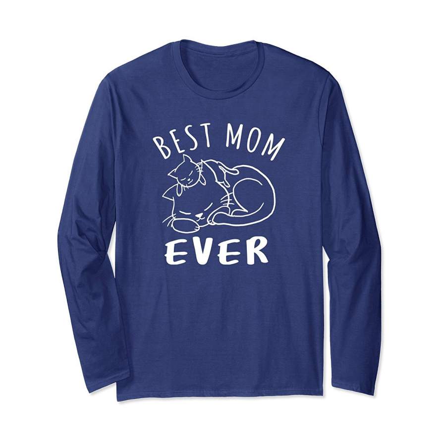 DTABuy DTA Best MOM Ever Cat Mom Kitten Mothers Day Long Sleeve Shirt