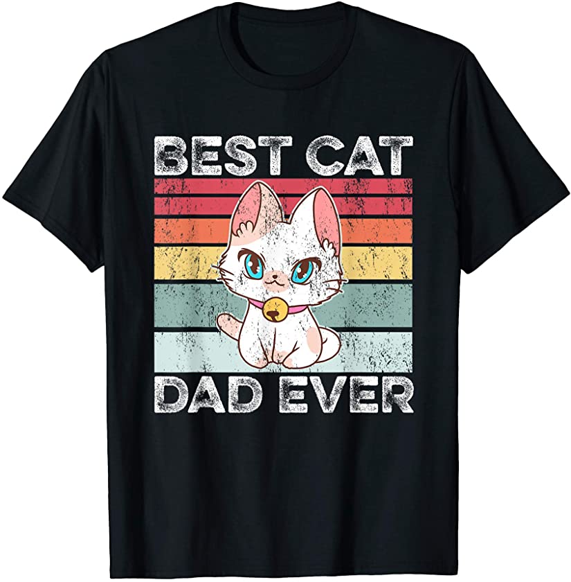 Mens Best Cat Dad Ever Kitten Daddy Gift T-Shirt