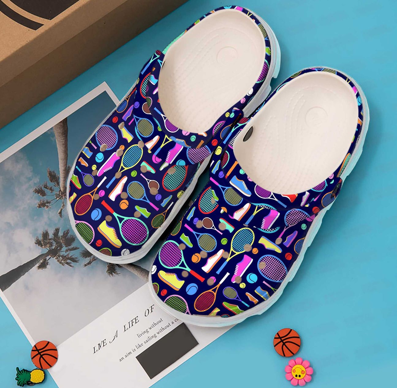 Tennis Personalized Clog, Custom Name, Text, Color, Number Fashion Style For Women, Men, Kid, Print 3D Colorful Tennis Pattern