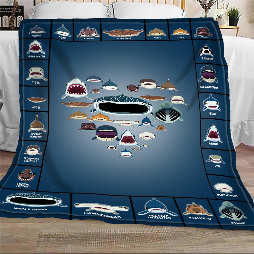 Shark Lovers 1 Blanket  Fleece Blanket  Gift For Shark Lovers